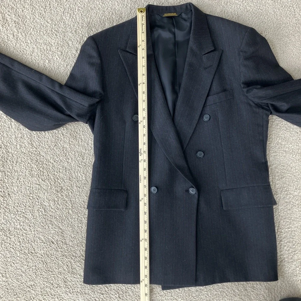 Embassy Square Richman Brothers Suit Blazer Sz 42 Men 100% Wool Navy Made in USA